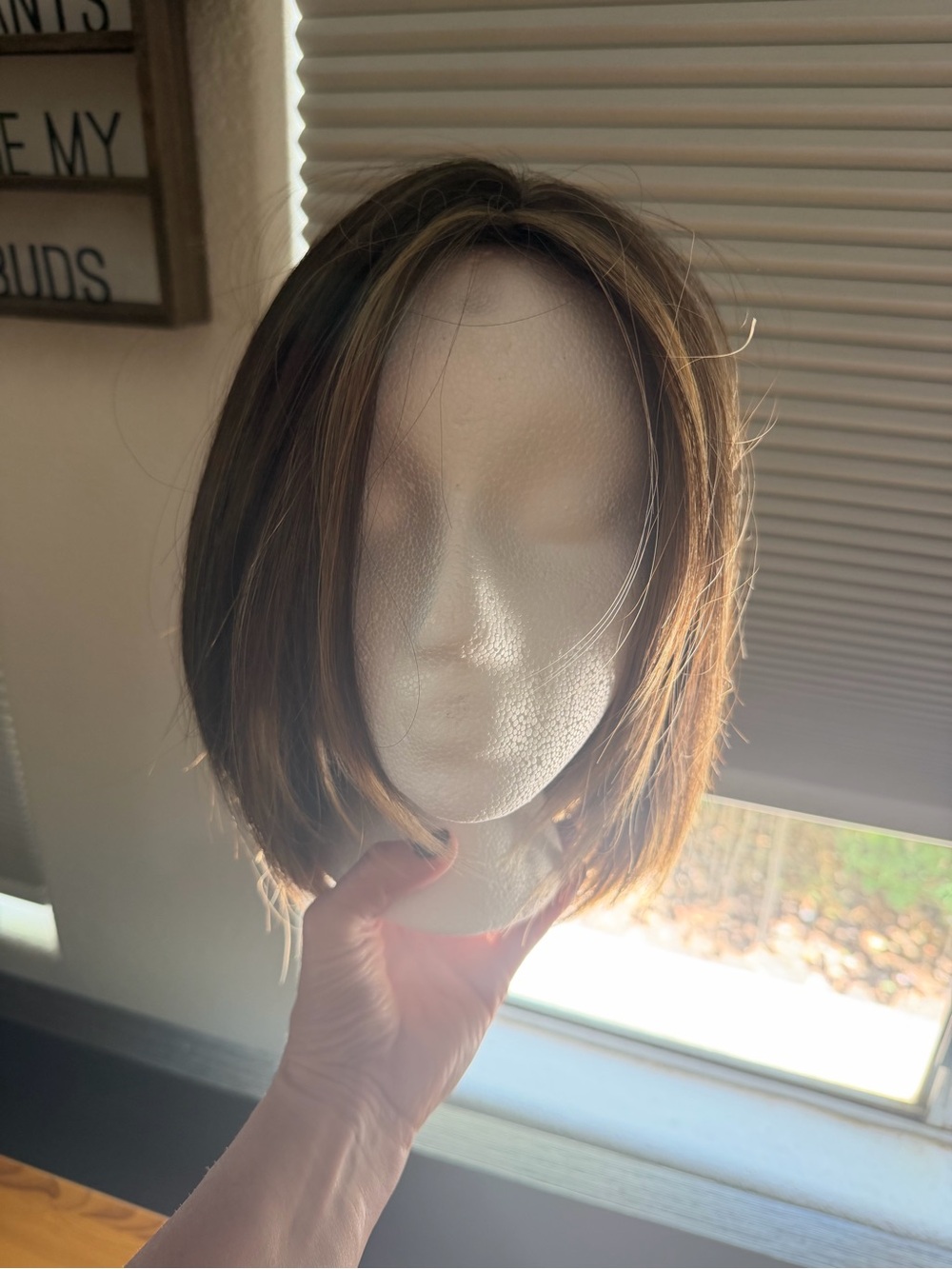 Women's Short Layered Synthetic Wig in Light Brown with Blonde Highlights
